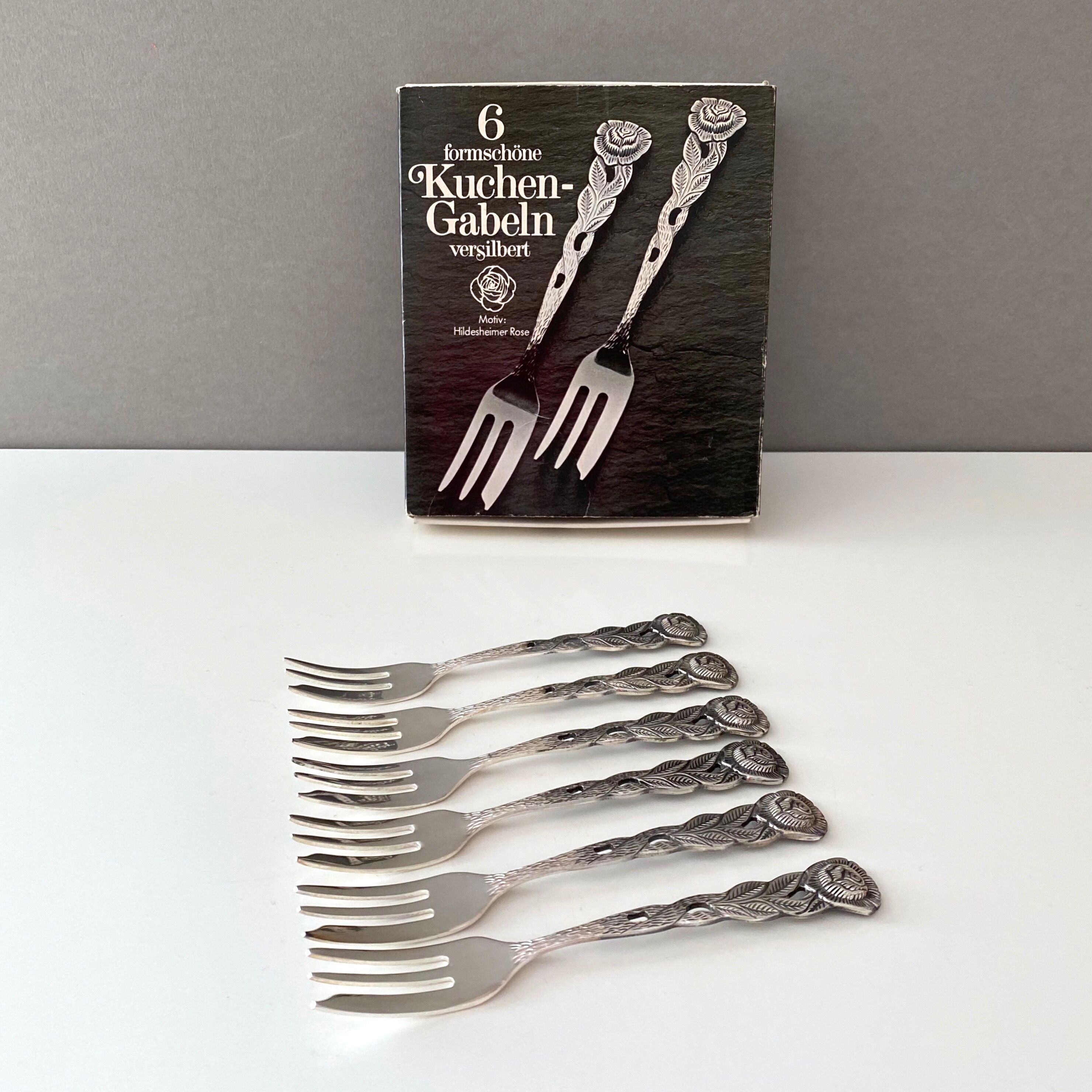Set de 6 fourchettes à gâteau Hildesheim Rose plaqué argent