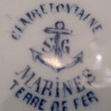 Faience dish of clairefontaine decor marine