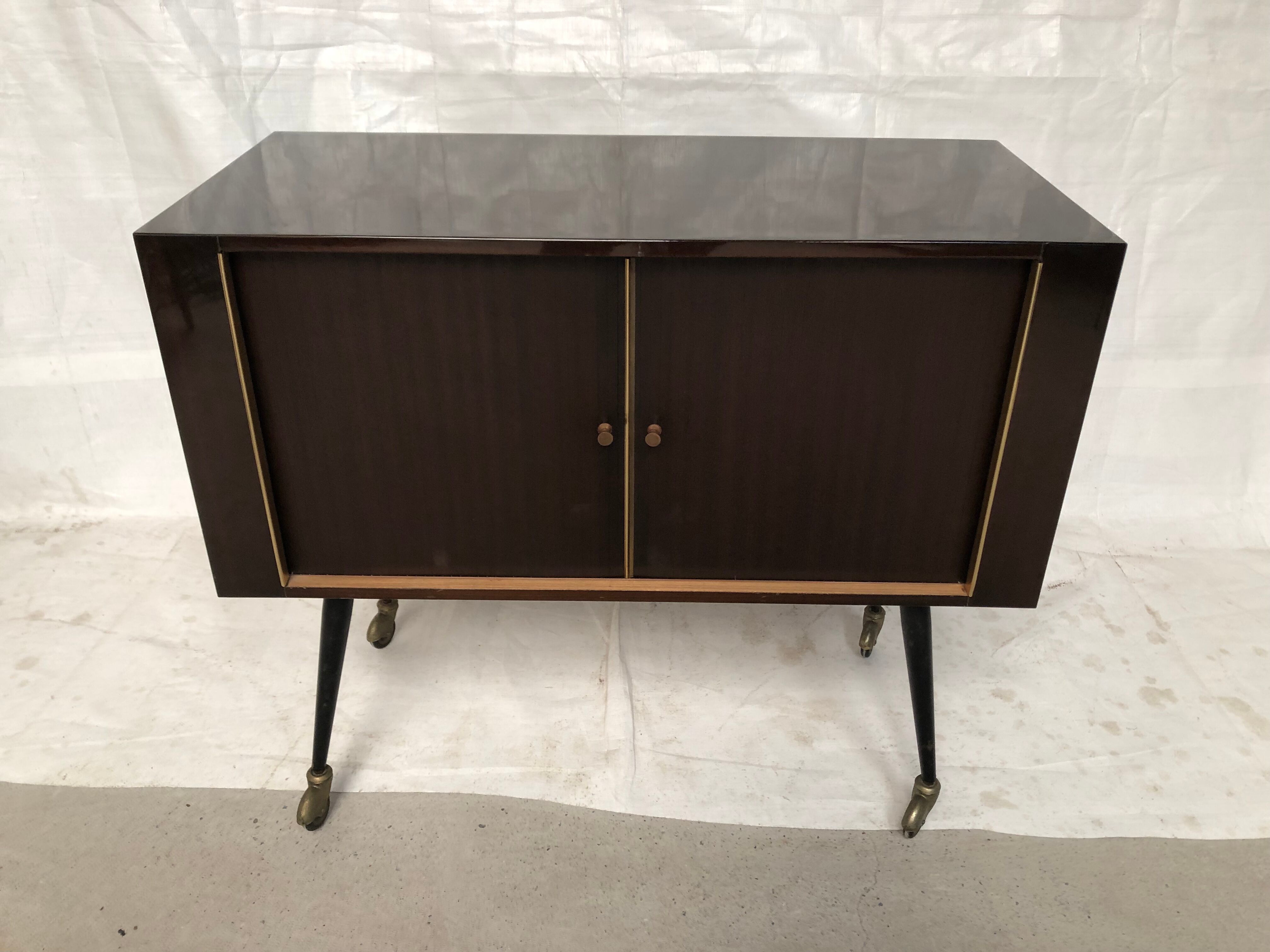 Storage cabinet bar on wheels vintage 50s /60s