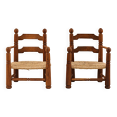 Fauteuils rustiques Charles Dudouyt, 1940’s