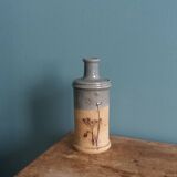 Soliflore bottle vase in stoneware with herbarium decoration