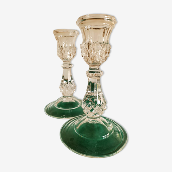 Duo of crystal candle holders Longchamp model