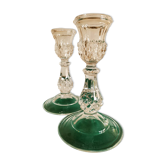 Duo of crystal candle holders Longchamp model