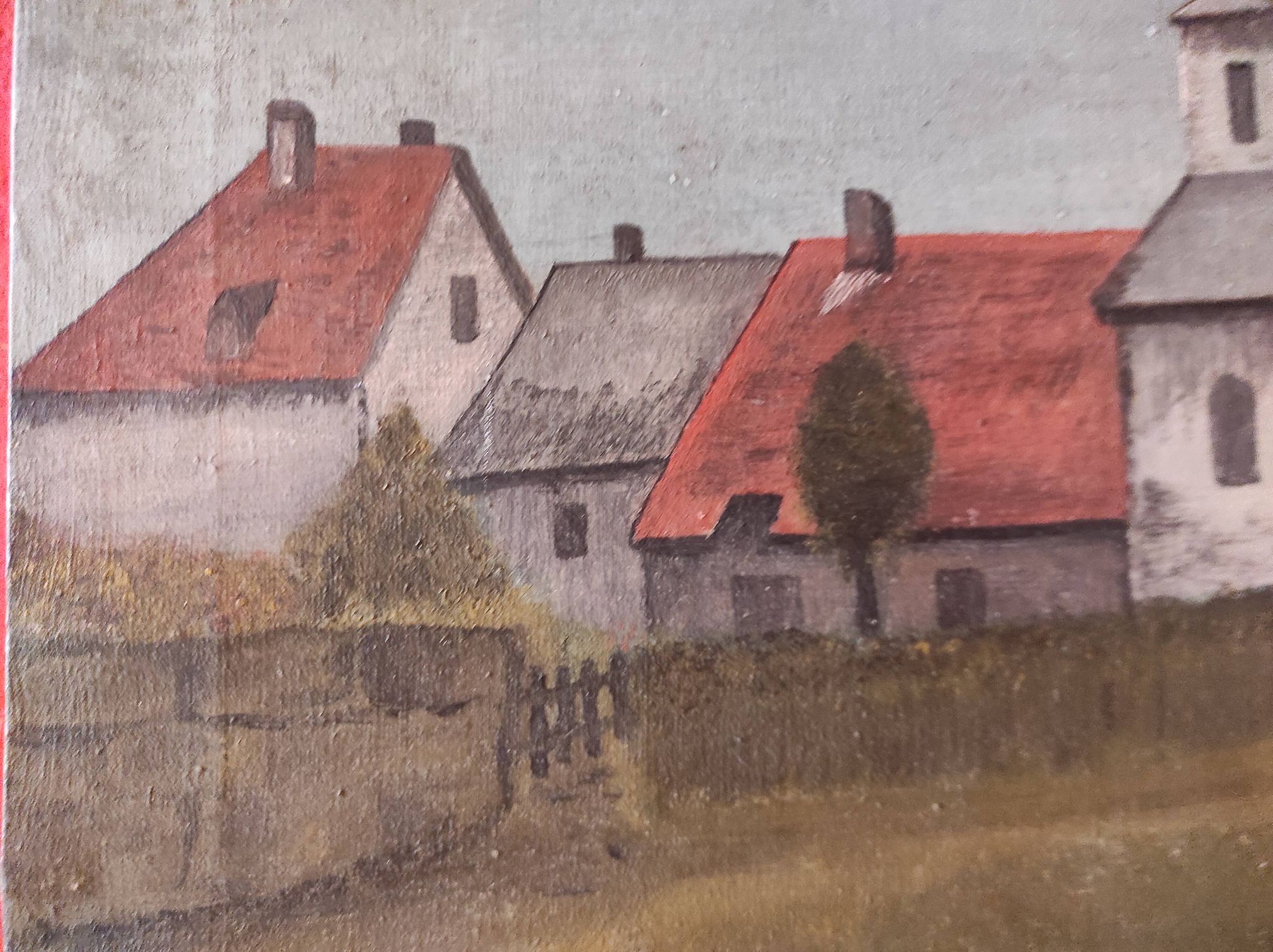 Peinture à l'huile vintage française