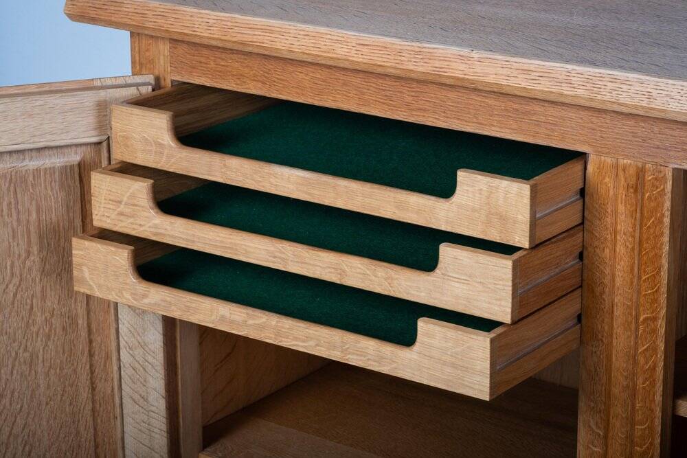 Brutalist Oak Sideboard attributed to Henning Kjærnulf, Denmark, 1960s