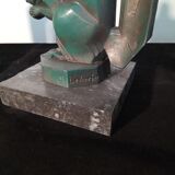 Max Le Verrier pair of Art Deco bookends "Squirrels" signed