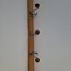 Czechoslovak Midcentury Wooden and Metal Wall Coat Rack, 1960s