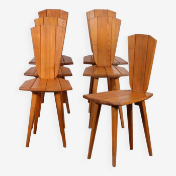 Suite of 6 chairs by Franciszek Aplewicz for LAD, 1960
