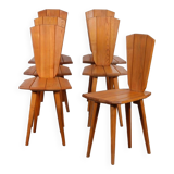 Suite of 6 chairs by Franciszek Aplewicz for LAD, 1960