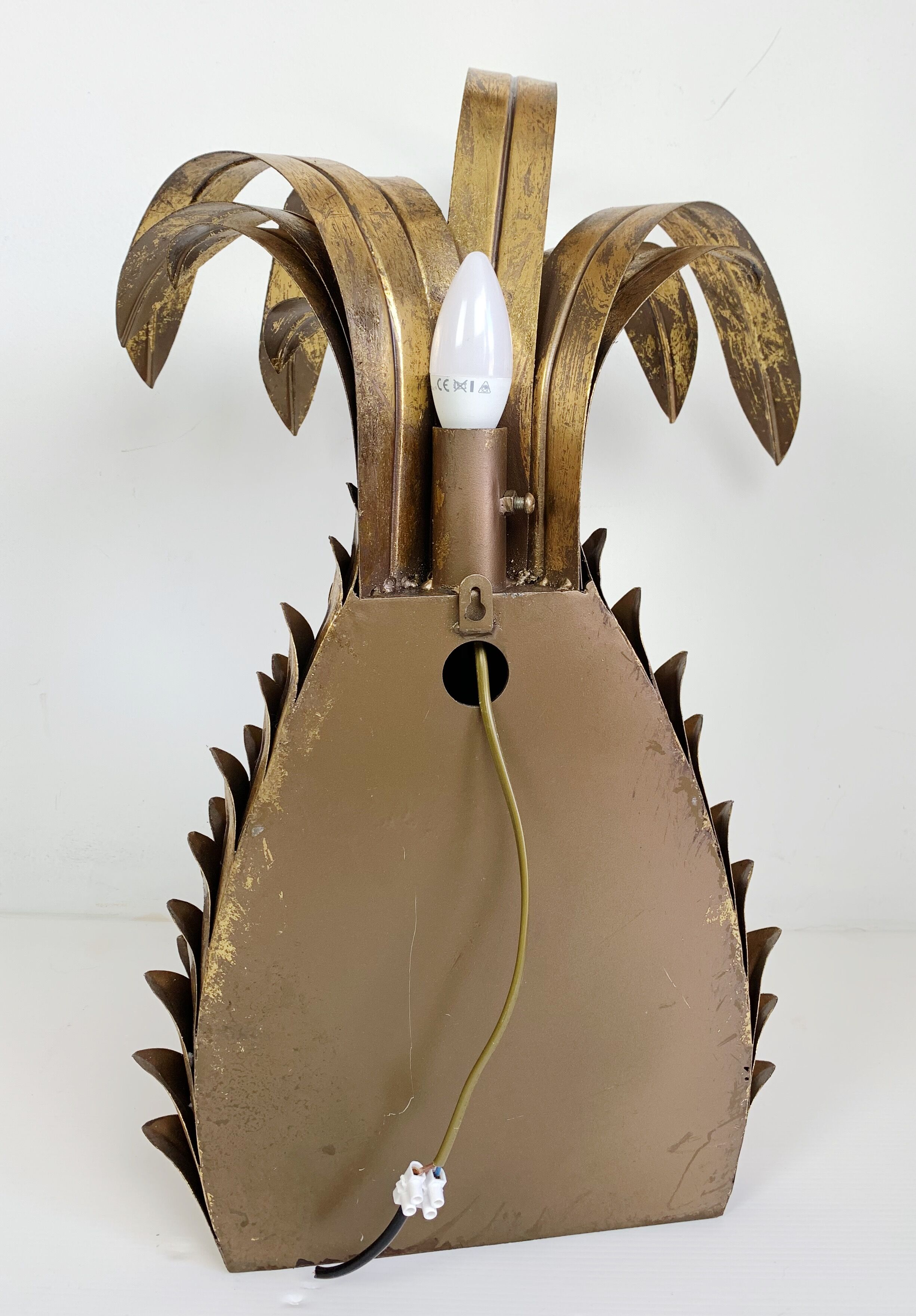 Ananas  wall light  paire  years 70" in gold metal