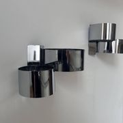 Pair of vintage wall lights, chrome metal, France 1970