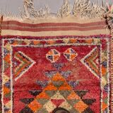 Vintage turkish  tribal runner 385x85 cm veg dye wool rug tribal, handmade