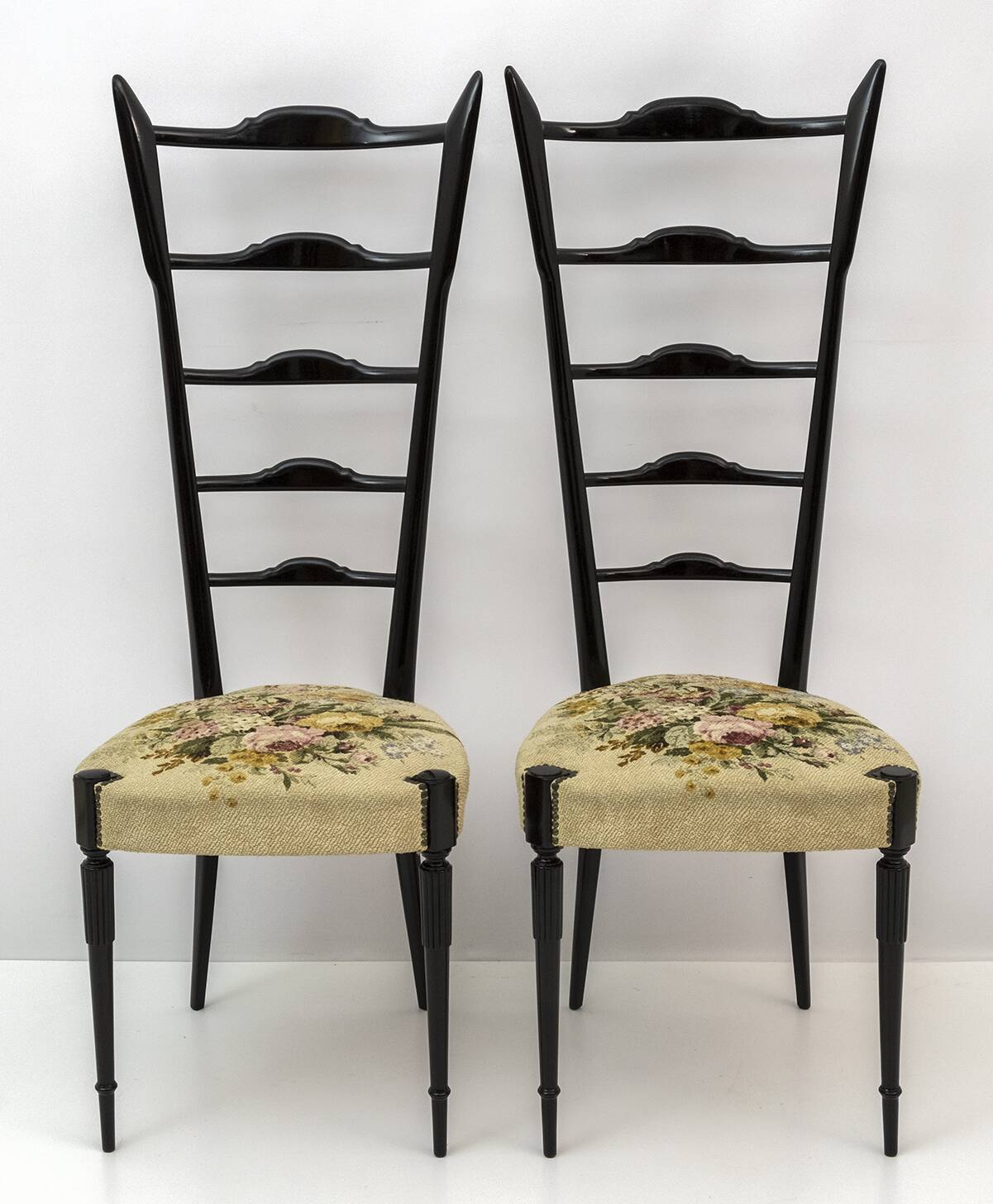 Pair of Chiavari Mid-Century Modern Italian High Back Chair