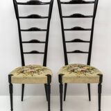 Pair of Chiavari Mid-Century Modern Italian High Back Chair