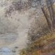 WATERCOLOR 1907 by Albert GYSEL River LA BOURRE towards MOTTE AU BOIS North