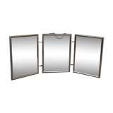 chrome vintage triptych mirror 46x19cm