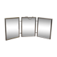 chrome vintage triptych mirror 46x19cm