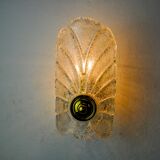 Frosted leaf wall lamp, murano glass, italy, 1970
