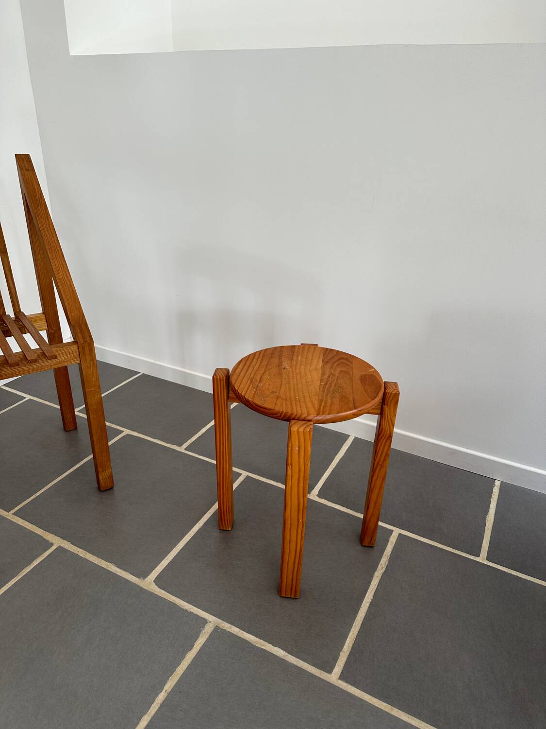 Vintage pine stool