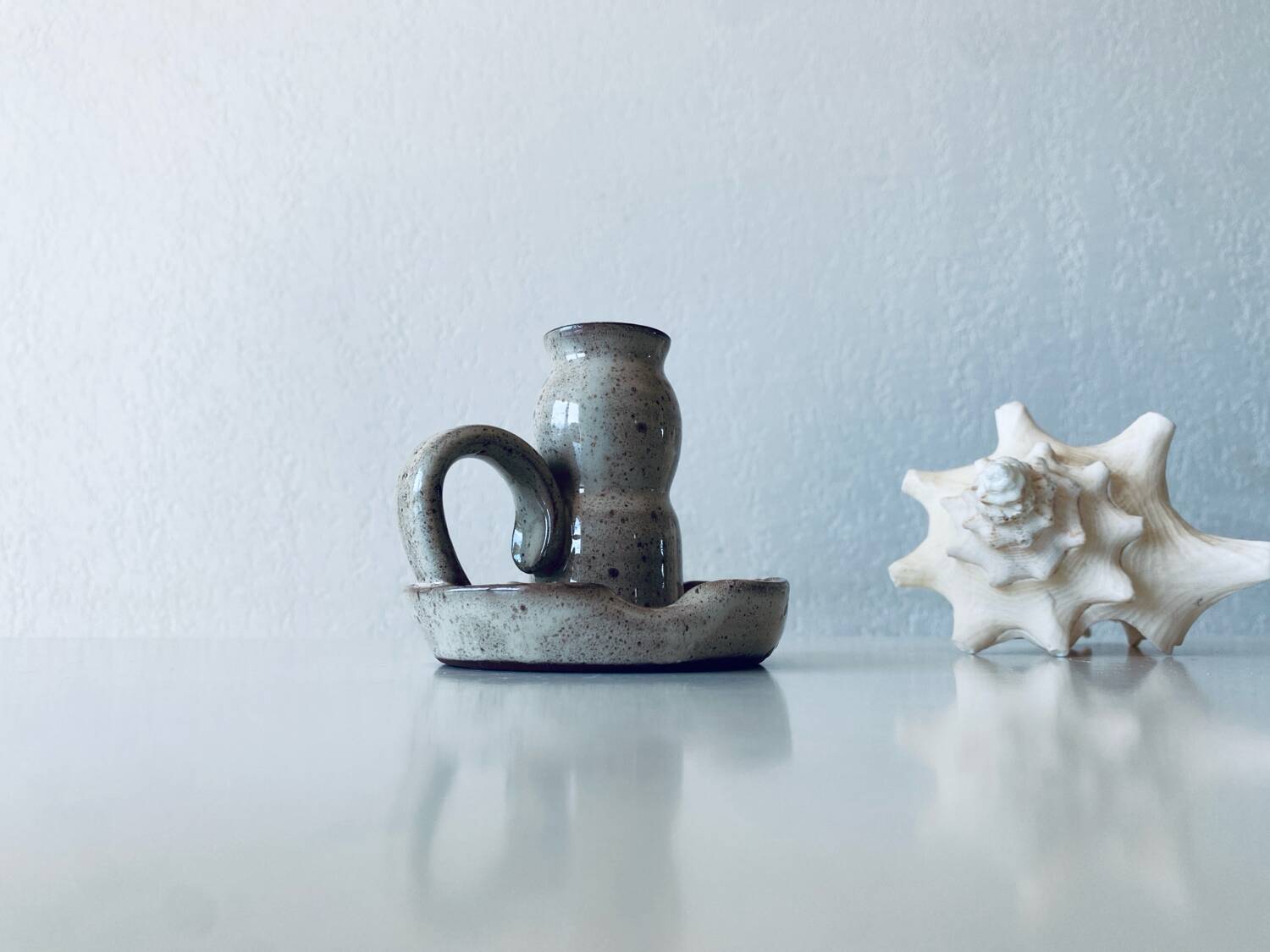 Ceramic candle holder signed Vallauris