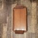 Vintage rectangular wooden serving top with glass plate