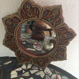 Mirror painted wooden flower 24cm