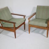 Danish Design Teak Armchair Set Mid-Century Armchair, Set of 2, 60s