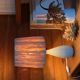 Italian ceramic lamp, raffia lampshade, 60s