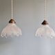 Art Deco scalloped clear glass pendant light, 1920s-30s