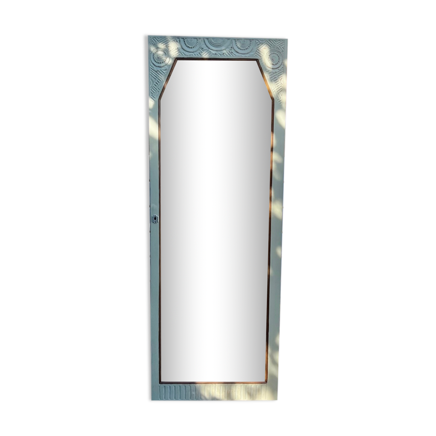 Beveled orphan mirror in wood, 179x65 cm