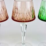 Set of 6 Bohemian crystal wine glasses