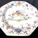 Octagonal plate faience Moustiers