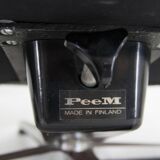 Midcentury Swivel Rocking Leather Armchair, Peem, Finland, 1970s