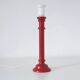 Recycled vintage lamp — turned red wooden base, floral shade