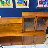 Furniture with Scandinavian design shelves in teak