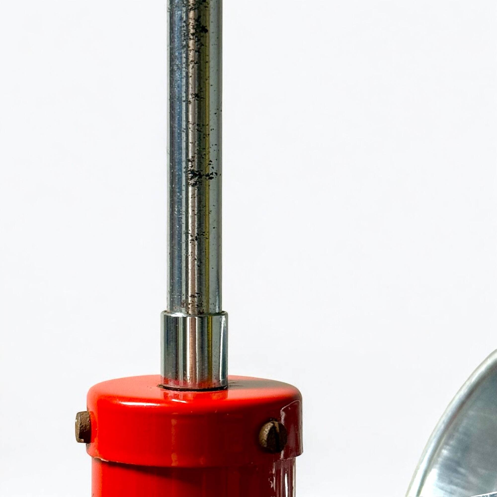 Red Eyeball Pendant Lamp, Chrome Finish – 1970s Futurist Design