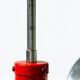 Red Eyeball Pendant Lamp, Chrome Finish – 1970s Futurist Design