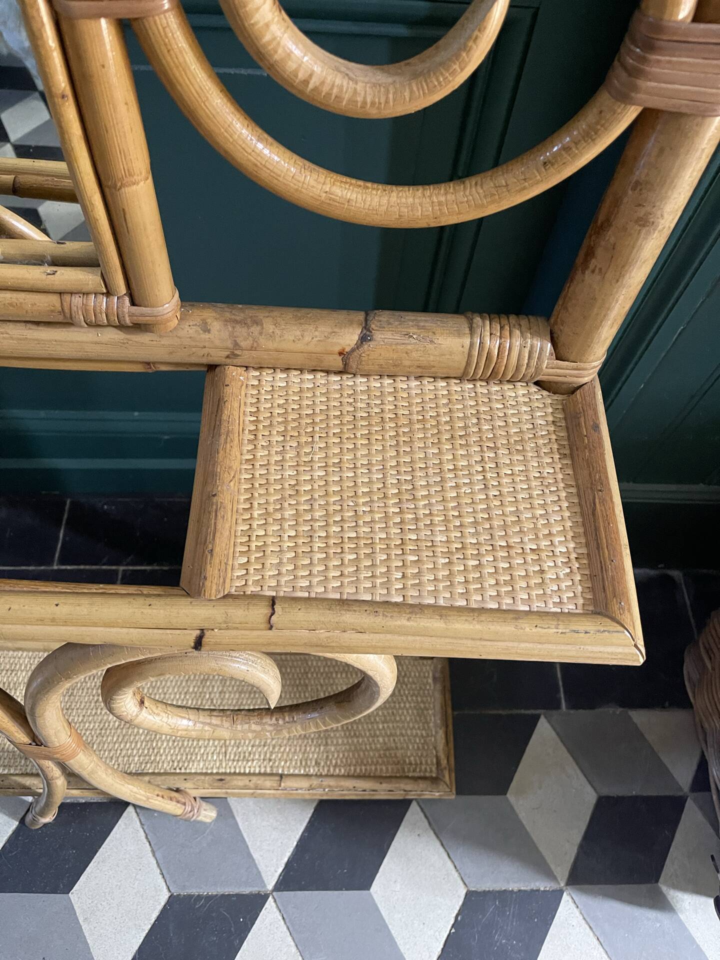 60s bamboo and rattan wardrobe