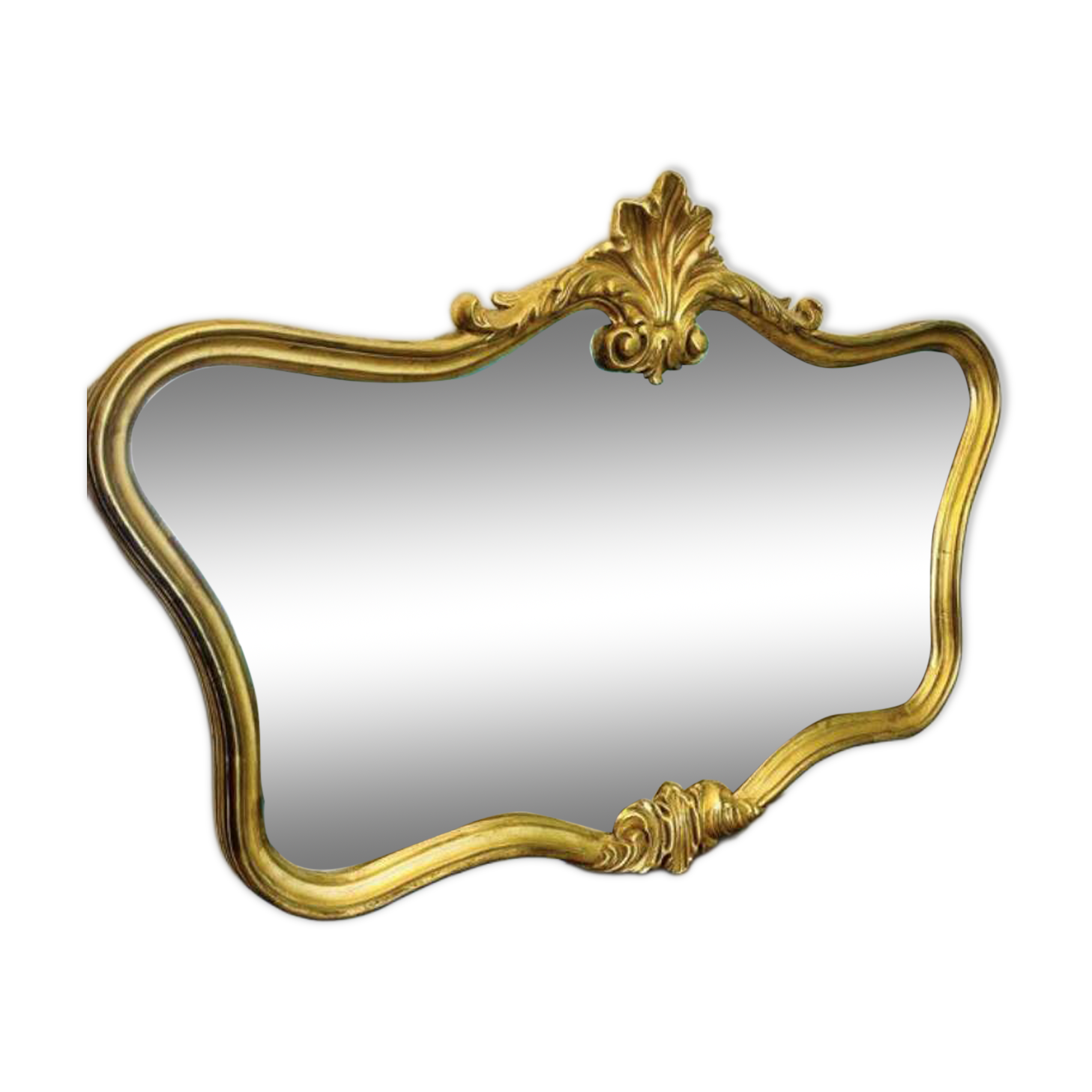 Vintage gold baroque mirror – 107 × 83 cm – authentic