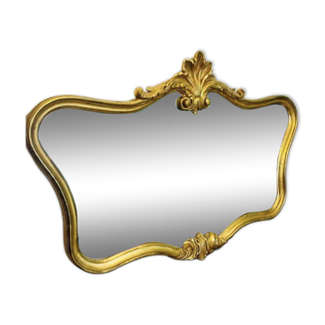 Miroir baroque doré vintage – 107 × 83 cm – authentique