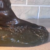 Large ancient sculpture – Reclining Greyhound after P.J. Mêne – edition