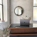 Smoked round design mirror Veca Italy