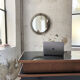 Smoked round design mirror Veca Italy