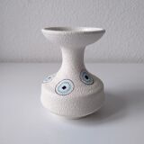 White and blue ceramic vase with italian relief