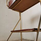 Metal and wood bedside table 1960/1970
