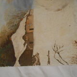 Oil on canvas snowy landscape