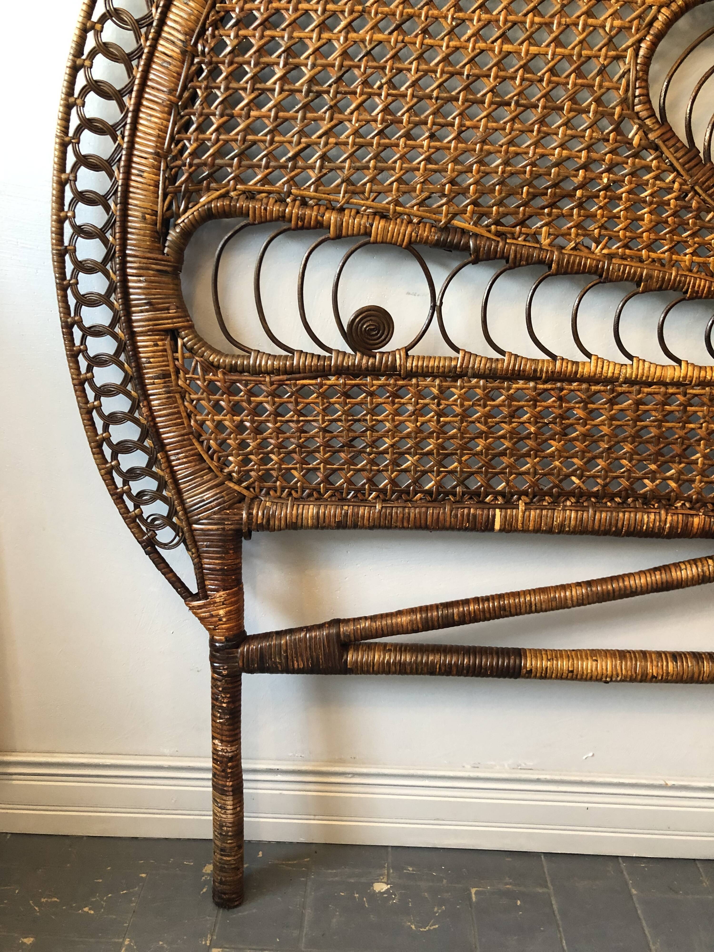 Vintage rattan headboard