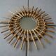 Vintage sun rattan mirror