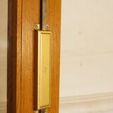 Modernist glass library in blond wood 1960