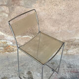 Bar stool high scoubidou vintage structure chrome